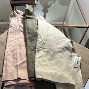 Old Navy Knitwear Trio in Pink, Olive, and Beige
